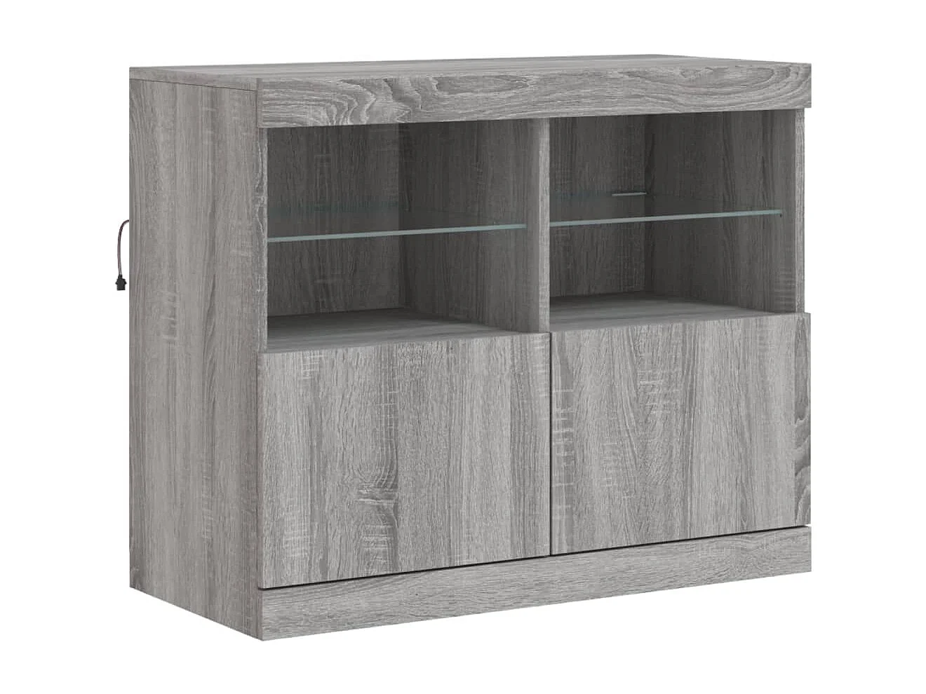 Credenza con Luci LED Grigio Sonoma 163x37x67 cm