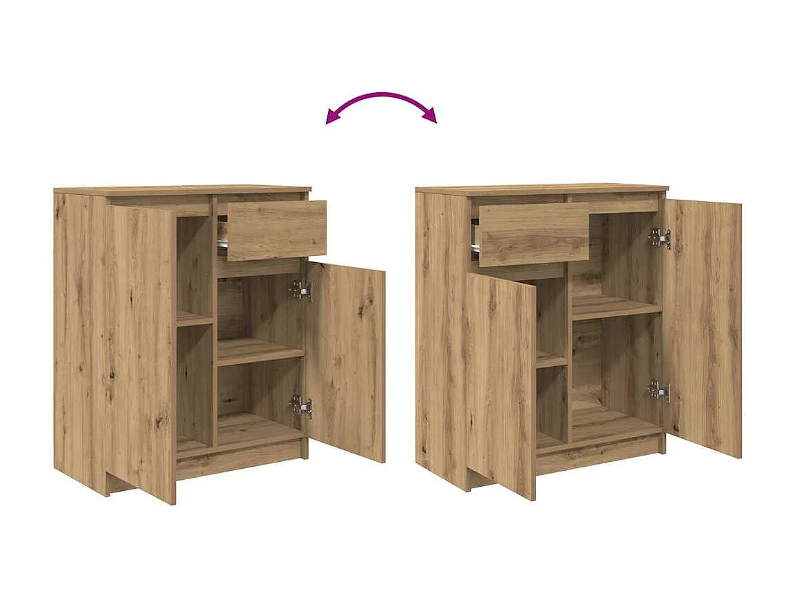 Buffet avec tiroir chêne artisanal 71x35x84 cm bois ingénierie