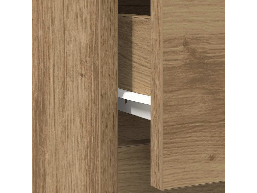 Aparador con cajón roble artesanal 71x35x84cm madera ingeniería