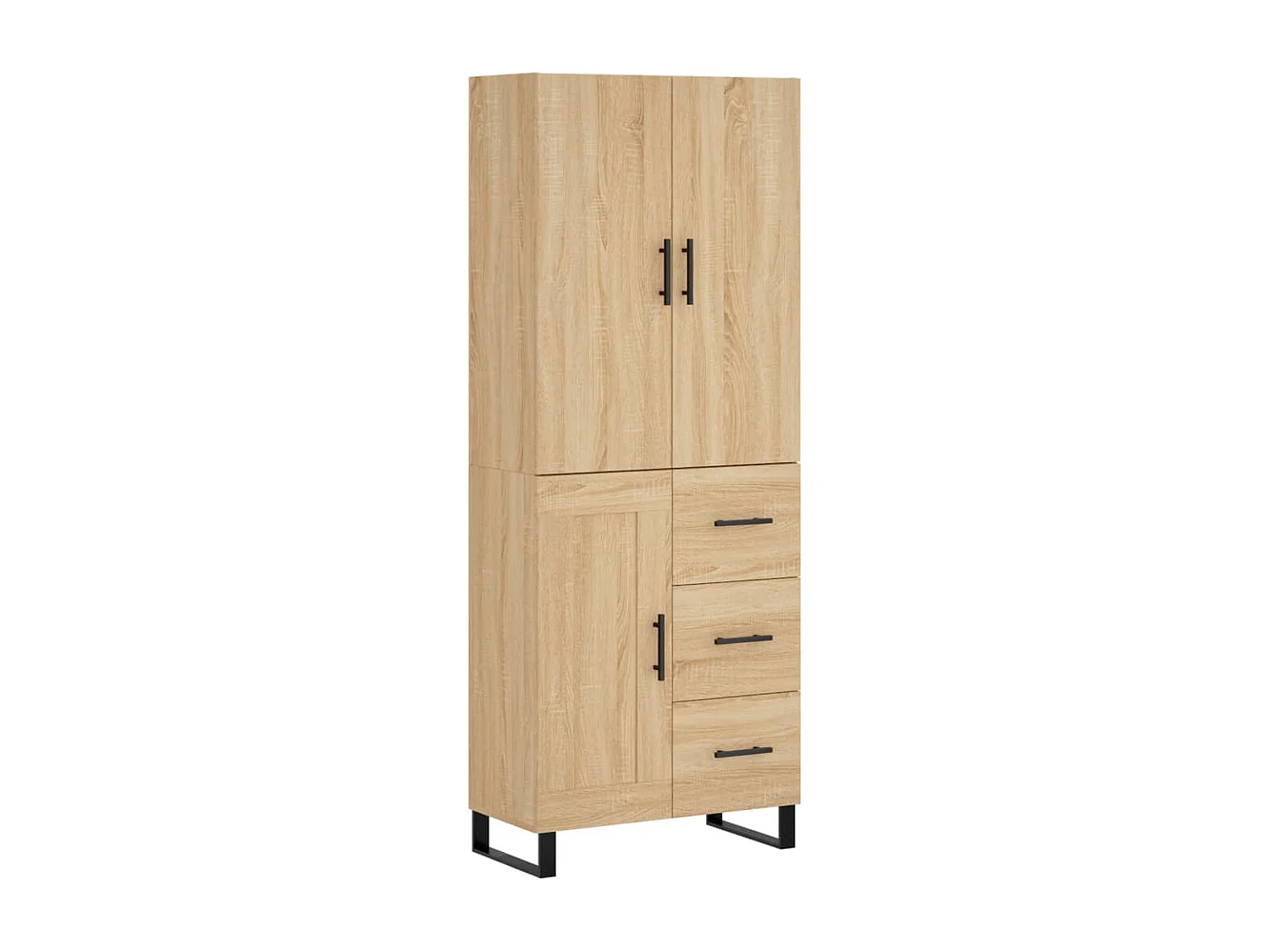 Hoge kast 69,5x34x180 cm bewerkt hout sonoma eikenkleurig