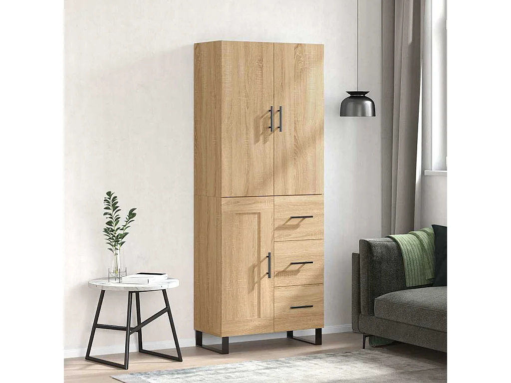 Hoge kast 69,5x34x180 cm bewerkt hout sonoma eikenkleurig