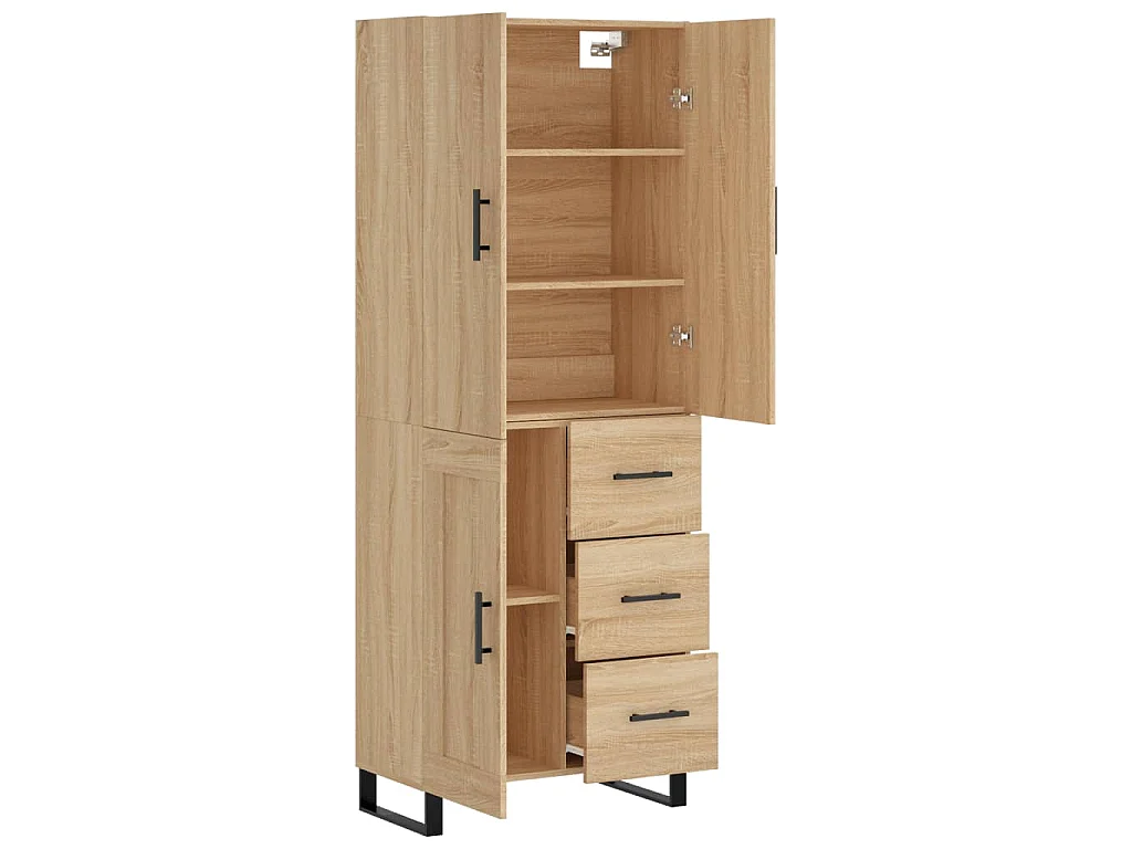 Hoge kast 69,5x34x180 cm bewerkt hout sonoma eikenkleurig
