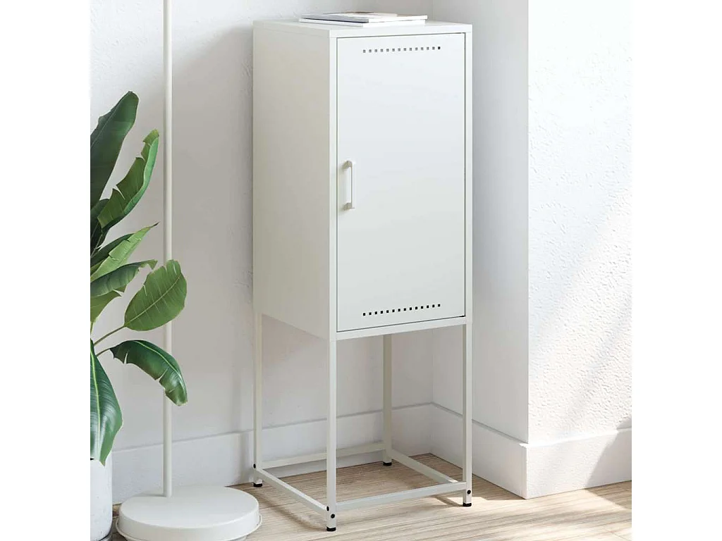 Credenza Bianca 36x39x107 cm in Acciaio