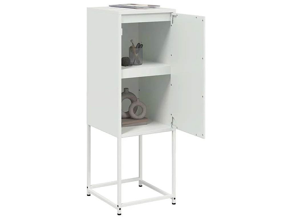 Credenza Bianca 36x39x107 cm in Acciaio