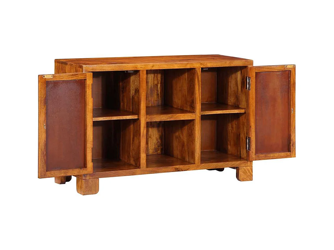 Credenza Multicolore 90x35x60 in Legno Massello di Acacia