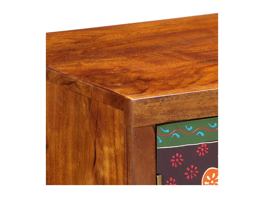 Credenza Multicolore 90x35x60 in Legno Massello di Acacia