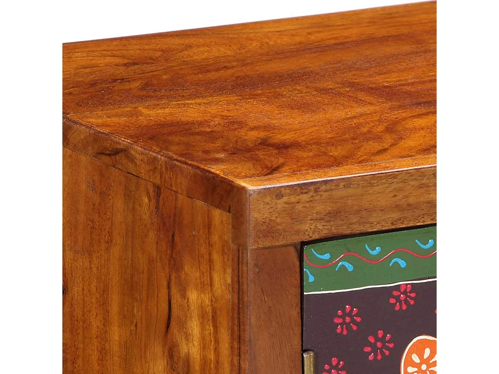 Buffet multicolore 90x35x60 bois massif d'acacia