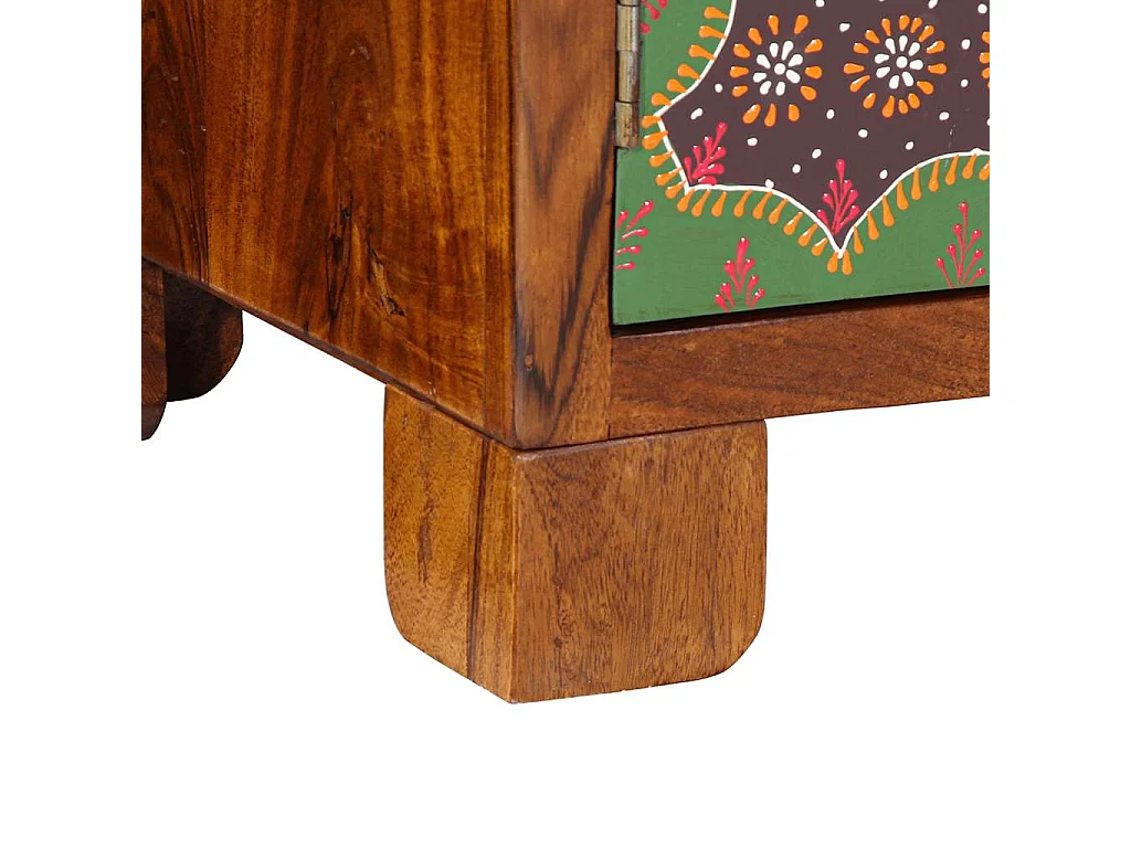 Buffet multicolore 90x35x60 bois massif d'acacia