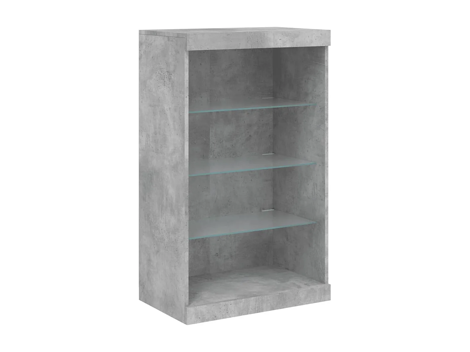 Buffets avec lumières LED 3 pcs gris béton bois d'ingénierie