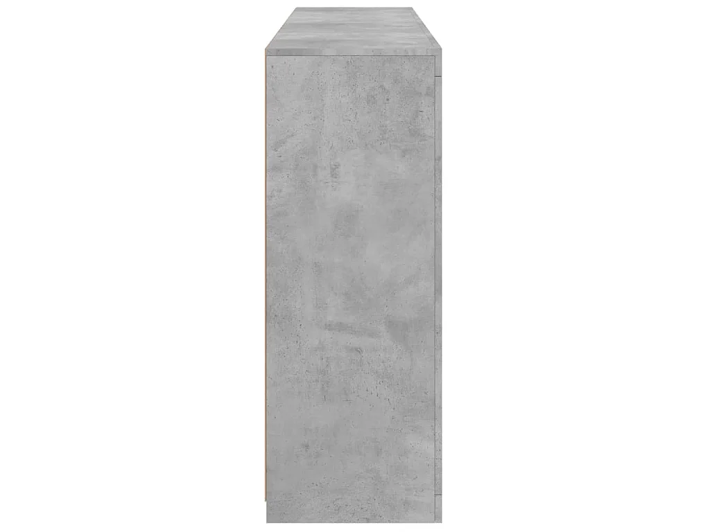 Credenze con Luci LED 3 pz Grigio Cemento in Legno Multistrato