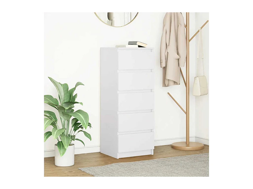 Buffet avec tiroirs blanc 37,5x35x99 cm bois d'ingénierie