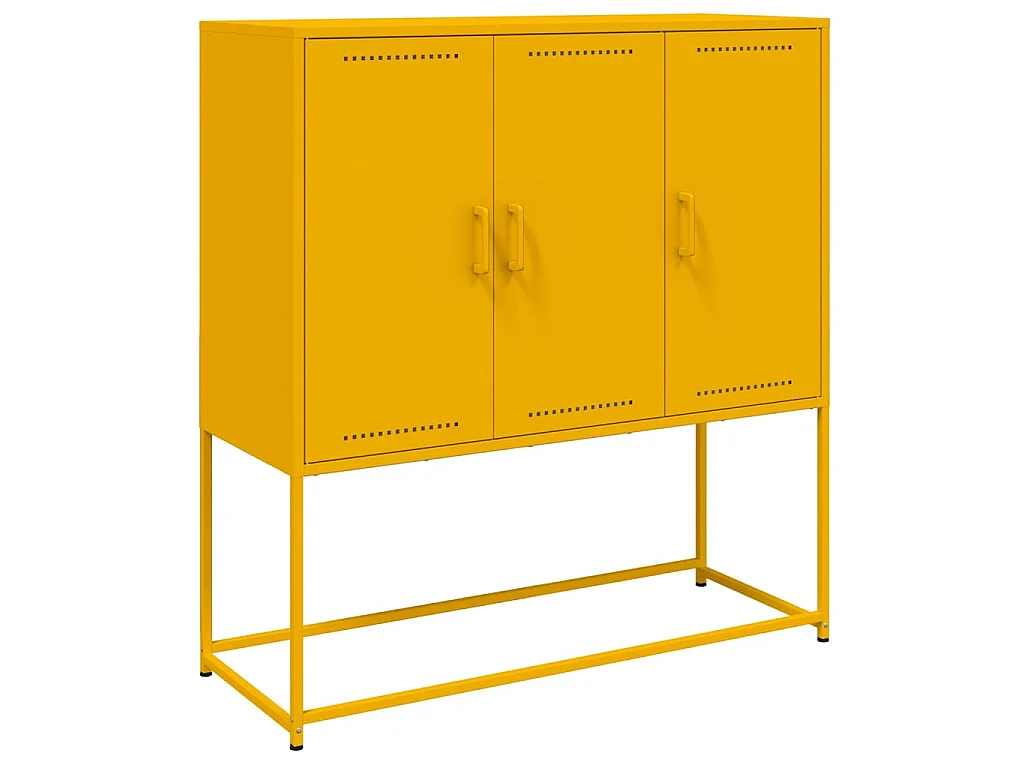 Buffet haut jaune moutarde 100,5x39x107 cm acier