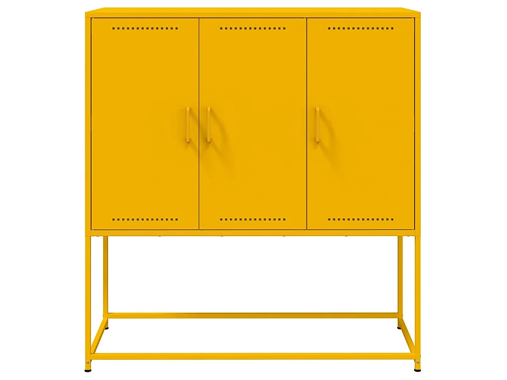 Buffet haut jaune moutarde 100,5x39x107 cm acier