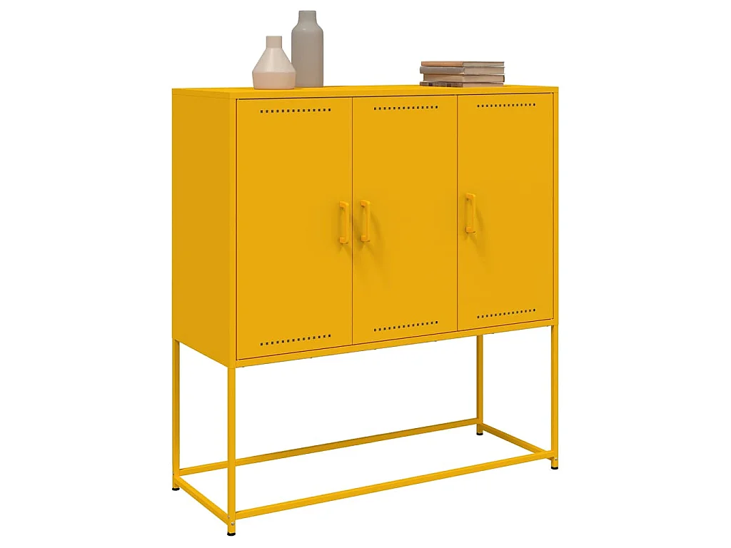 Buffet haut jaune moutarde 100,5x39x107 cm acier