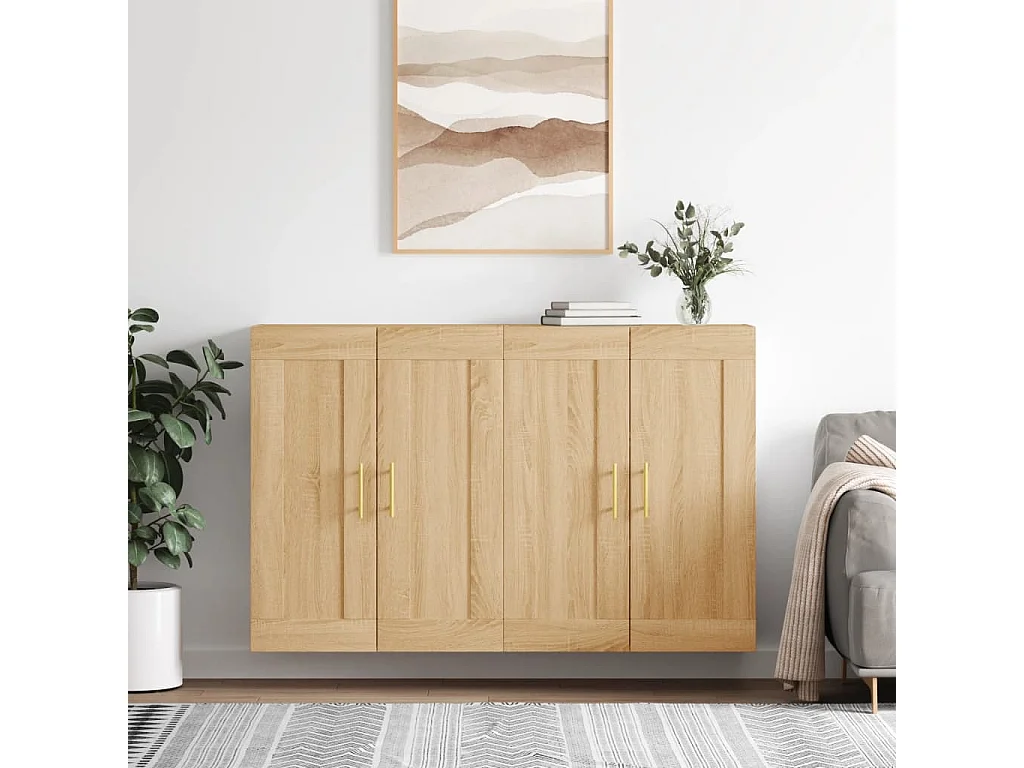 Armoires murales 2 pcs chêne sonoma bois d'ingénierie