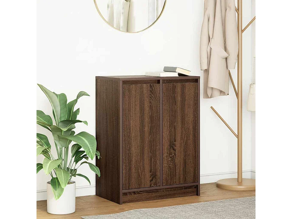 Dressoir 57x34x76 cm bewerkt hout bruin eikenkleurig