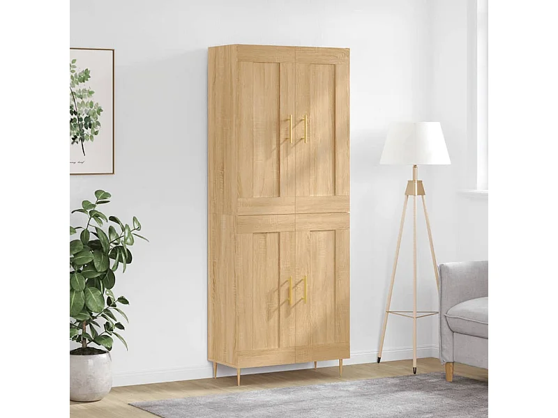 Highboard Sonoma-Eiche 69,5x34x180 cm Holzwerkstoff