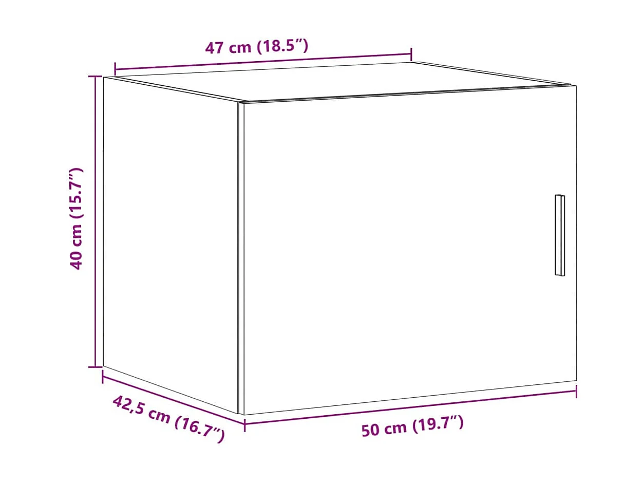 Armoire murale chêne sonoma 50x42,5x40 cm bois d'ingénierie