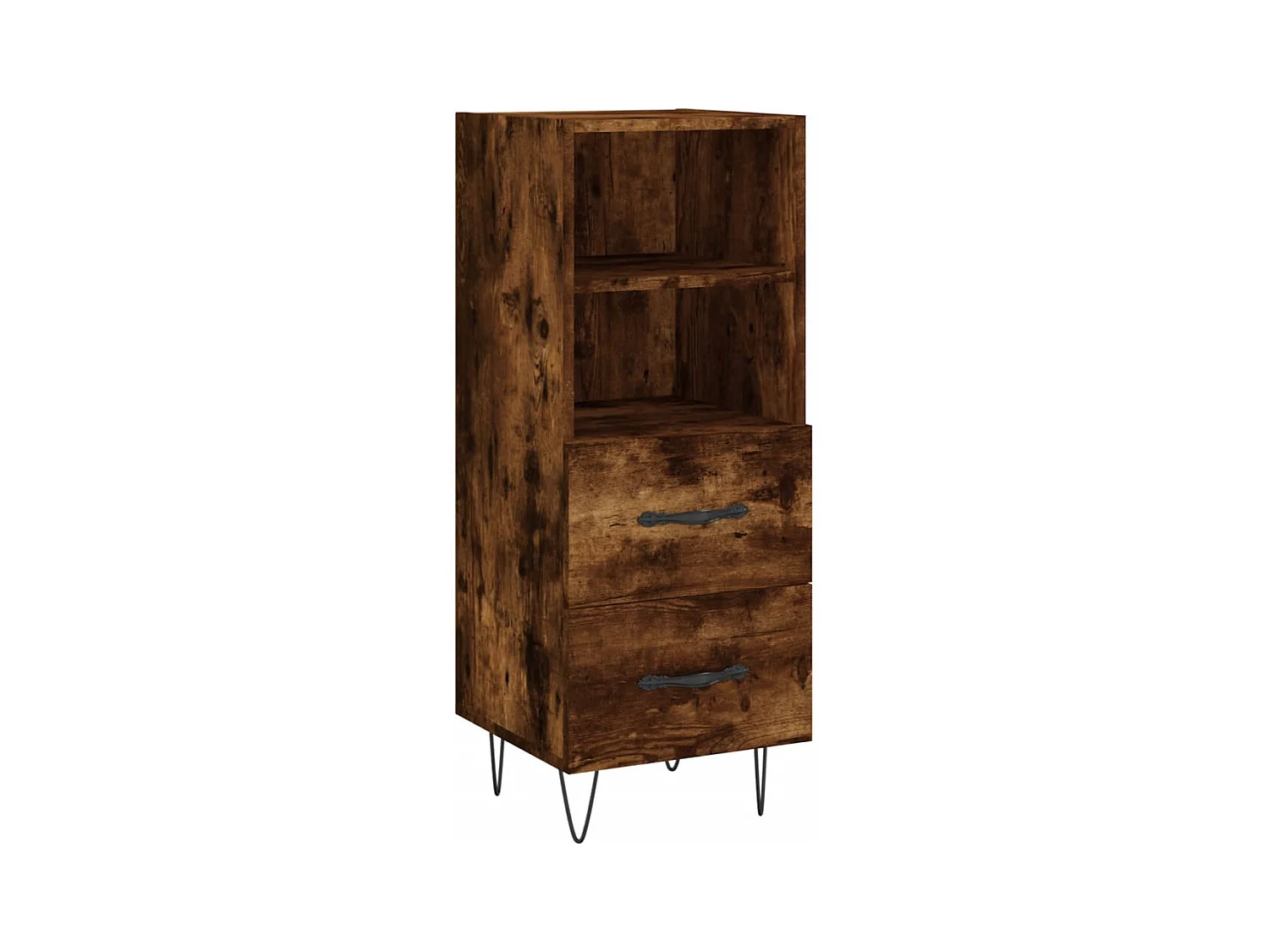 Buffet haut Chêne fumé 34,5x34x180 cm Bois d'ingénierie