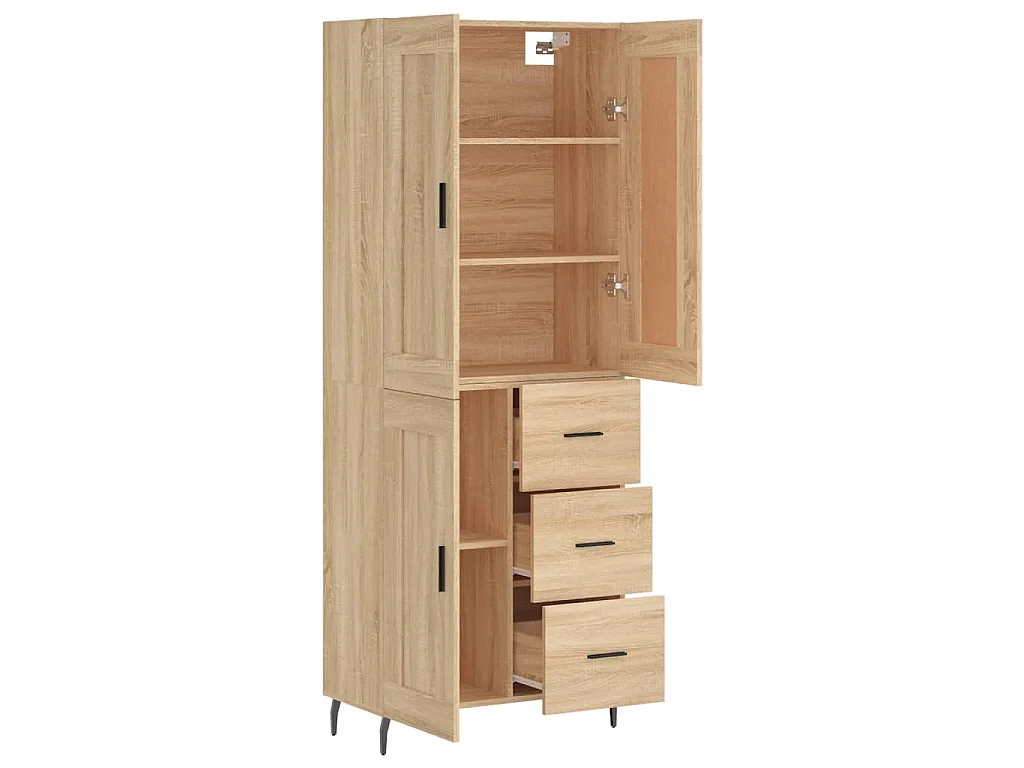 Hoge kast 69,5x34x180 cm bewerkt hout sonoma eikenkleurig