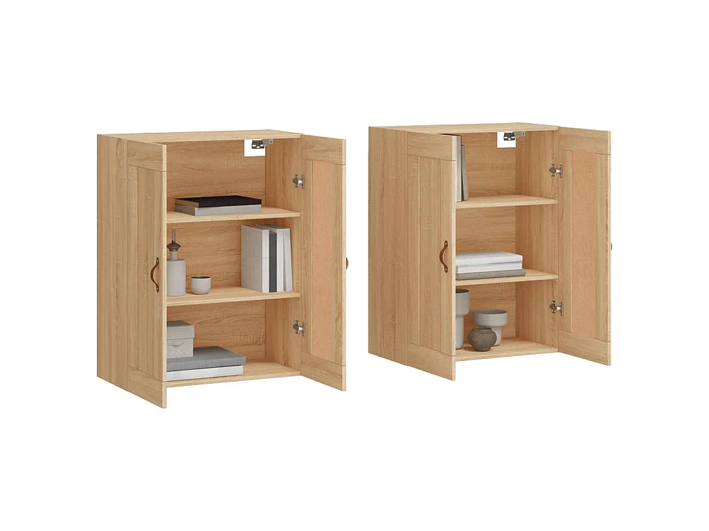 Armadietti a Parete 2 pz Rovere Sonoma in Legno Multistrato