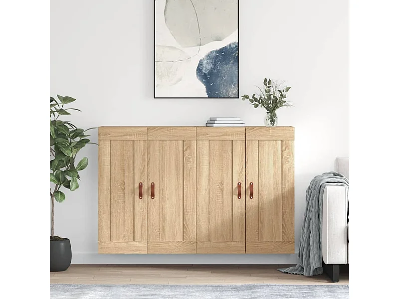 Armoires murales 2 pcs chêne sonoma bois d'ingénierie