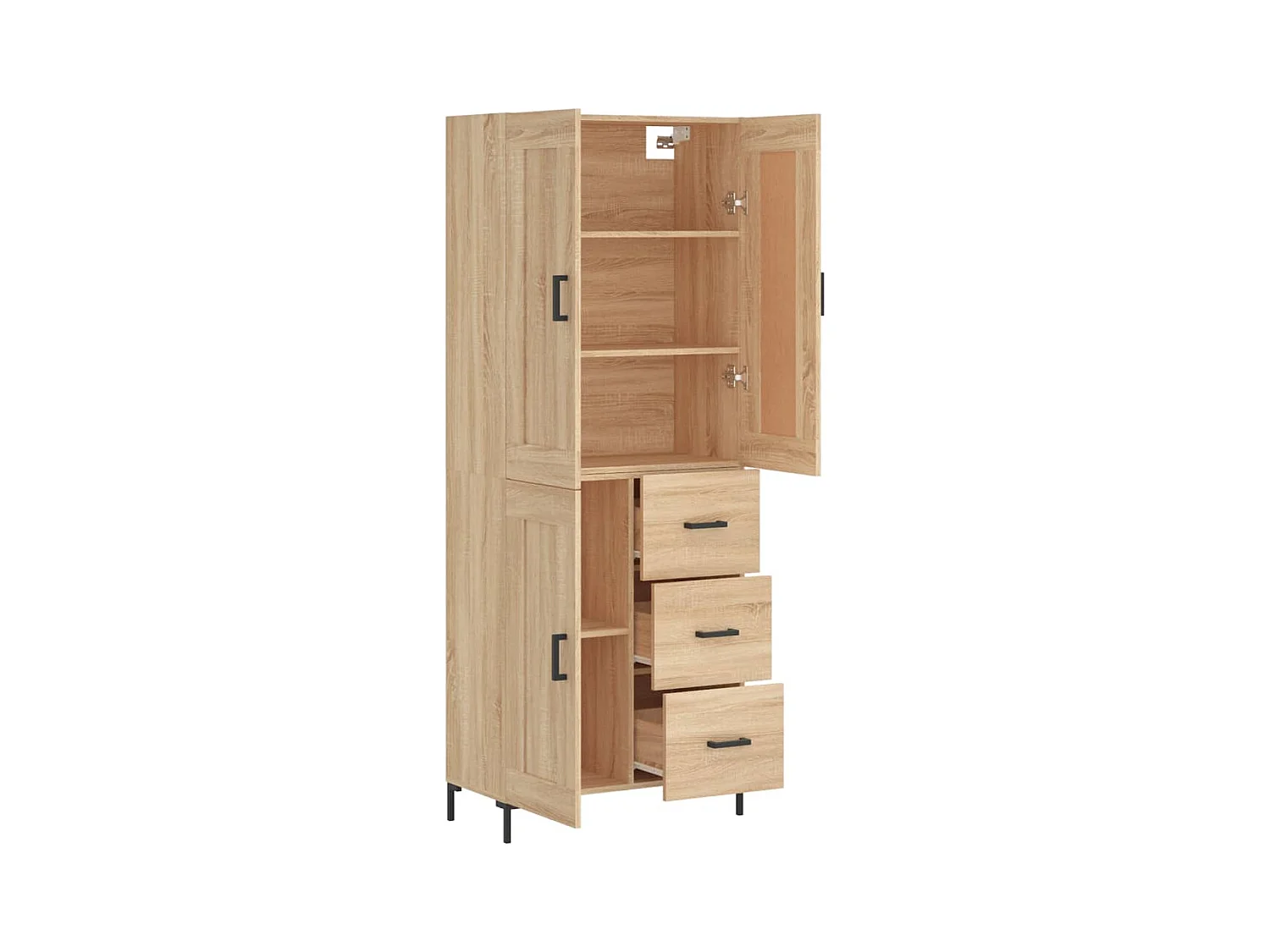 Buffet haut Chêne sonoma 69,5x34x180 cm Bois d'ingénierie