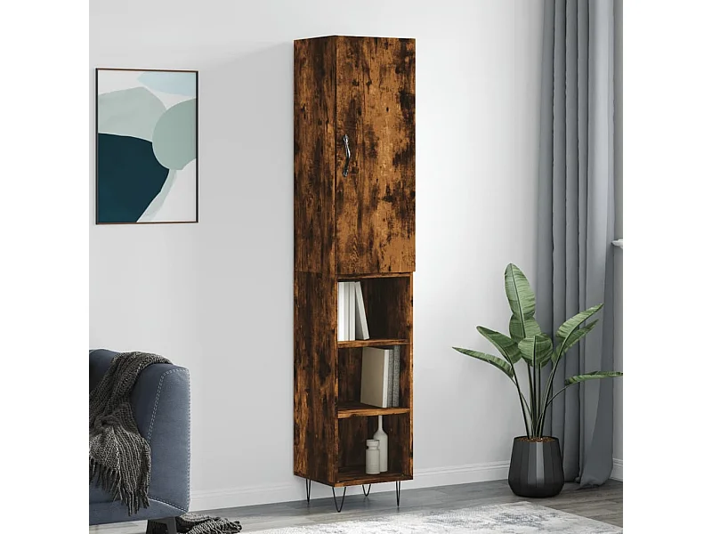 Highboard Räuchereiche 34,5x34x180 cm Holzwerkstoff