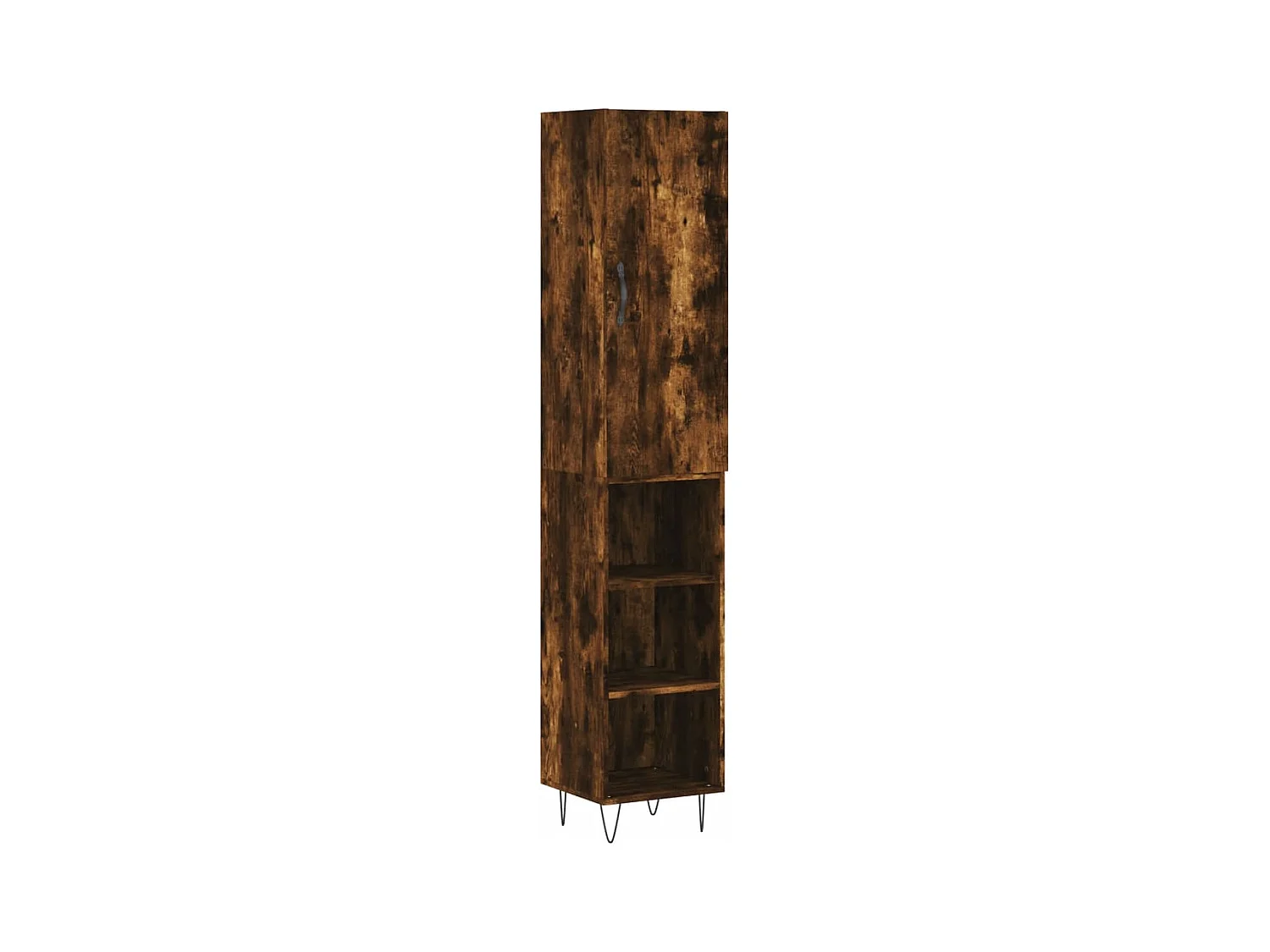 Buffet haut Chêne fumé 34,5x34x180 cm Bois d'ingénierie
