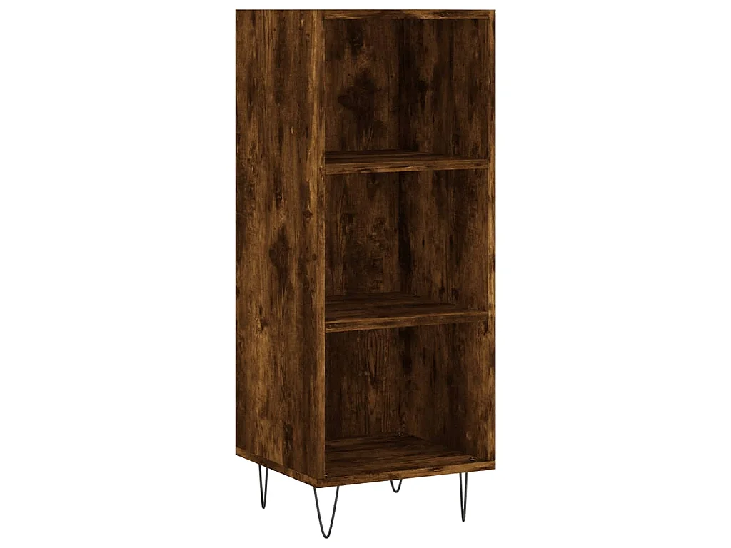 Buffet haut Chêne fumé 34,5x34x180 cm Bois d'ingénierie