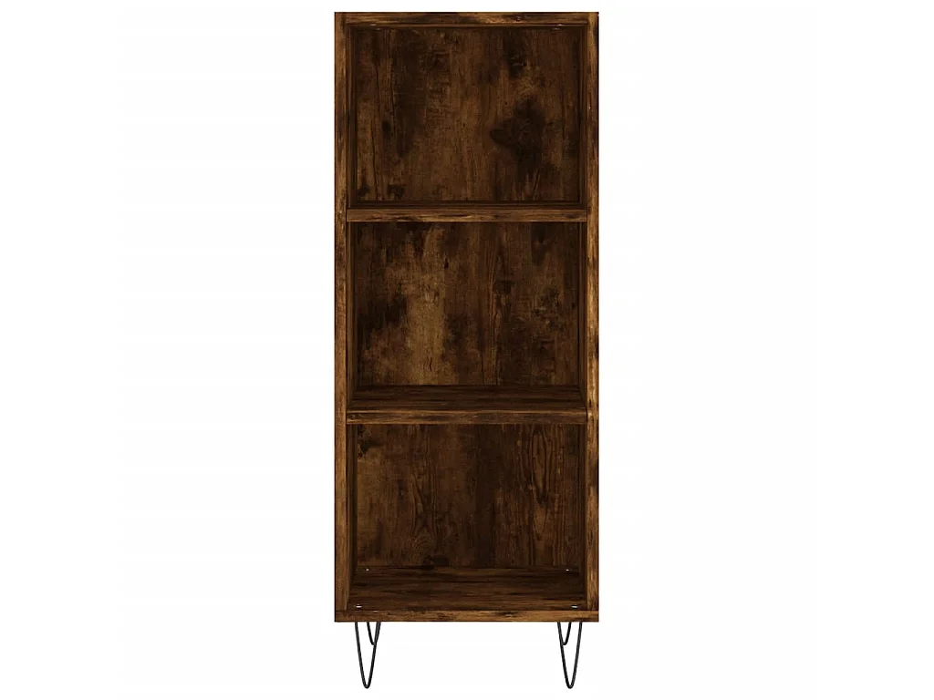 Buffet haut Chêne fumé 34,5x34x180 cm Bois d'ingénierie