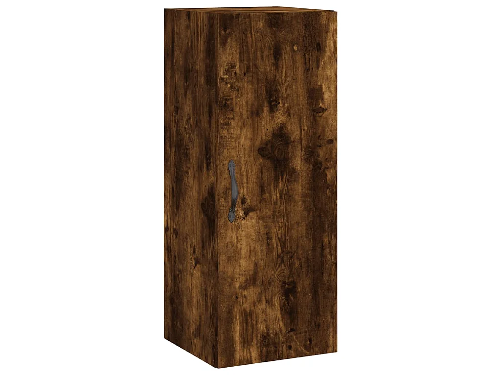 Buffet haut Chêne fumé 34,5x34x180 cm Bois d'ingénierie