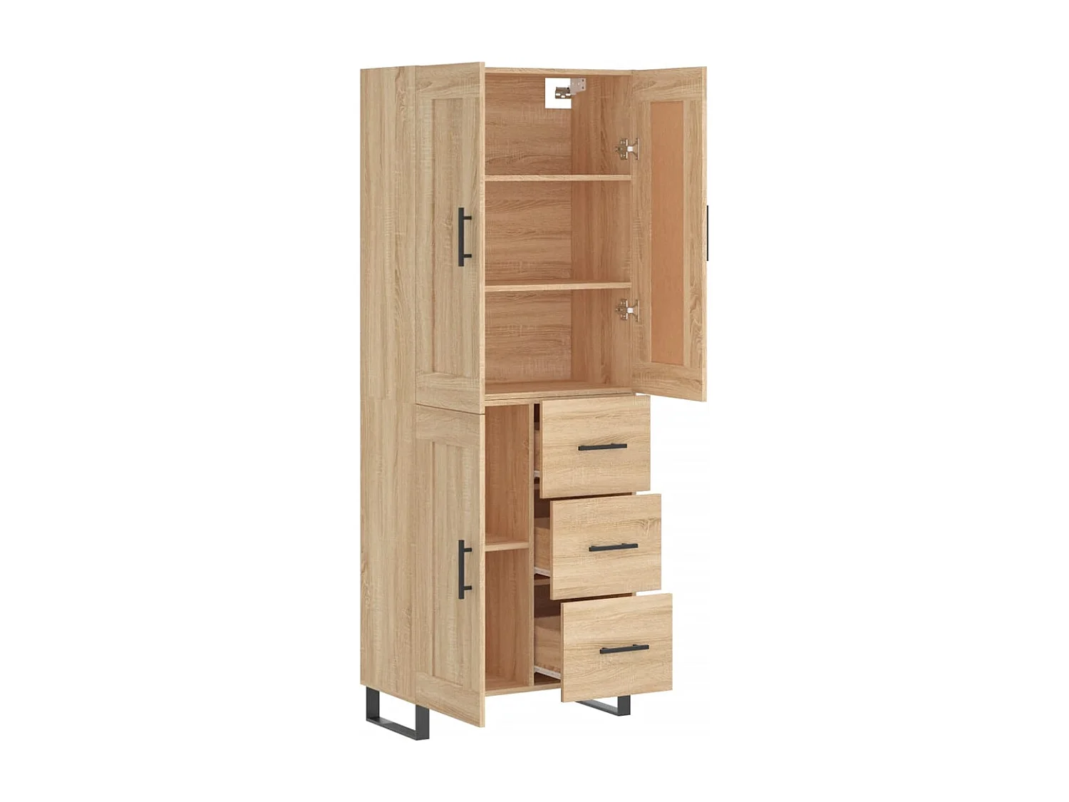 Buffet haut Chêne sonoma 69,5x34x180 cm Bois d'ingénierie