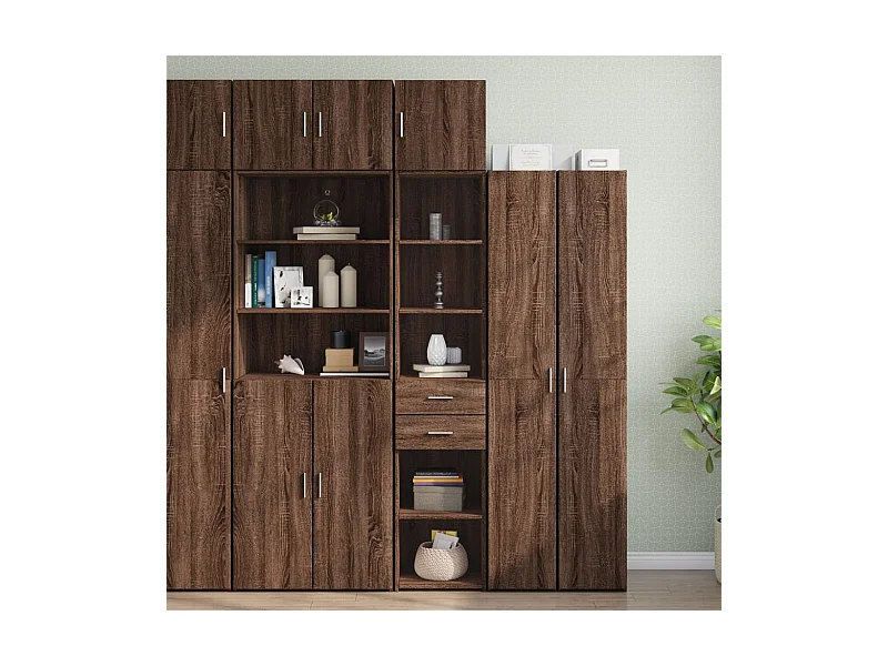 Armoire de rangement mince chêne marron 40x42,5x225 cm