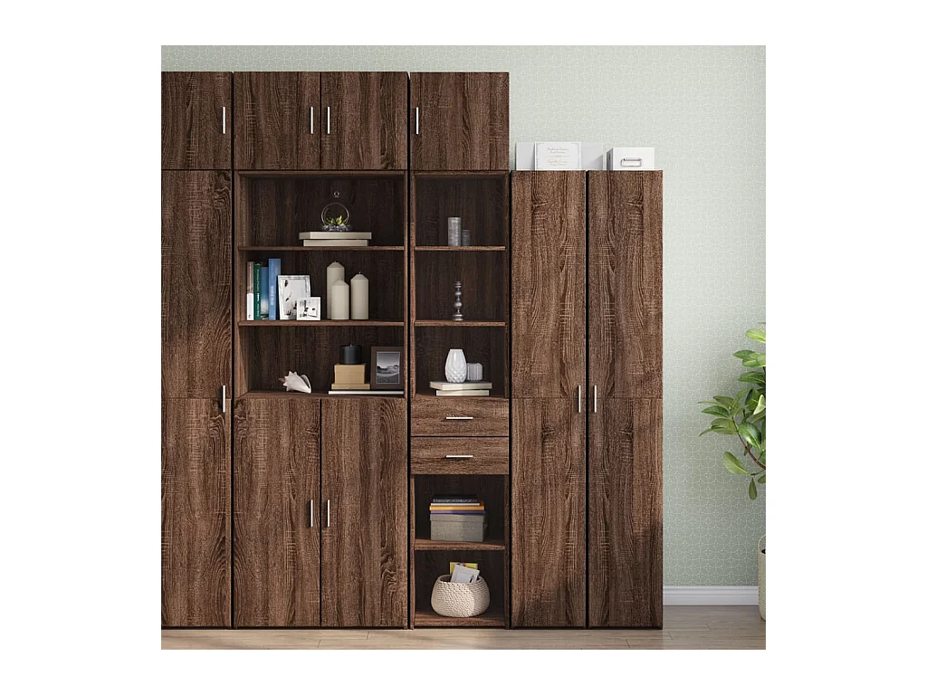 Armoire de rangement mince chêne marron 40x42,5x225 cm