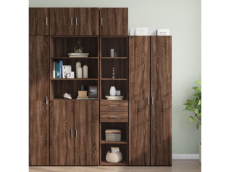 Armoire de rangement mince chêne marron 40x42,5x225 cm