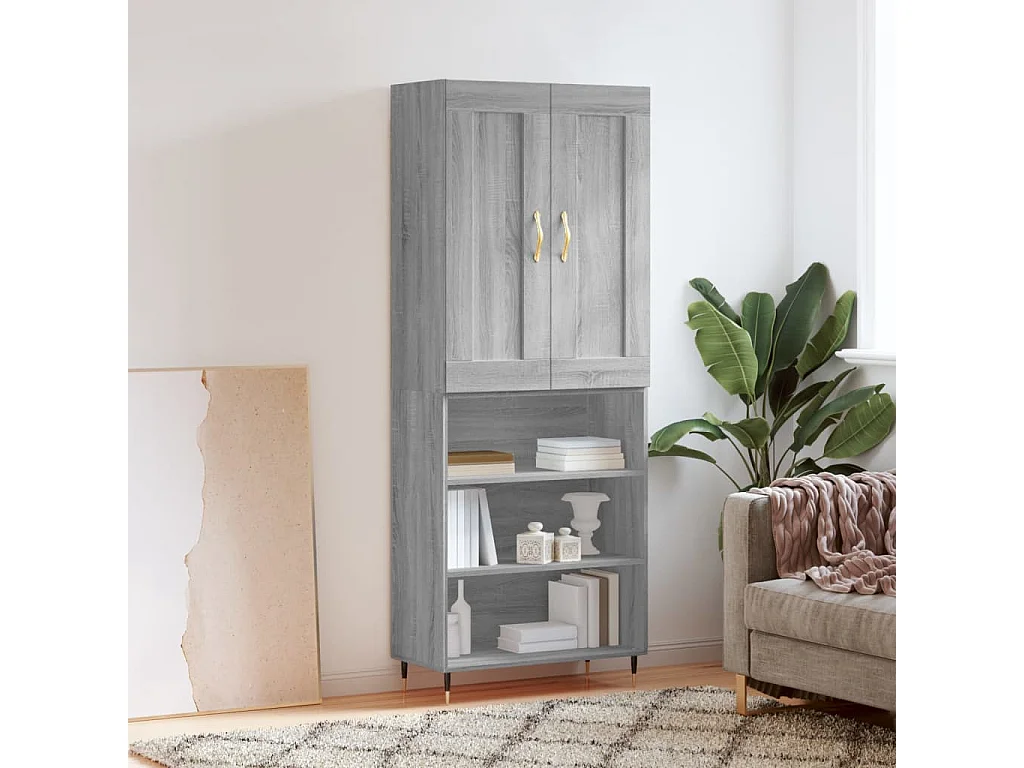 Buffet haut Sonoma gris 69,5x34x180 cm Bois d'ingénierie