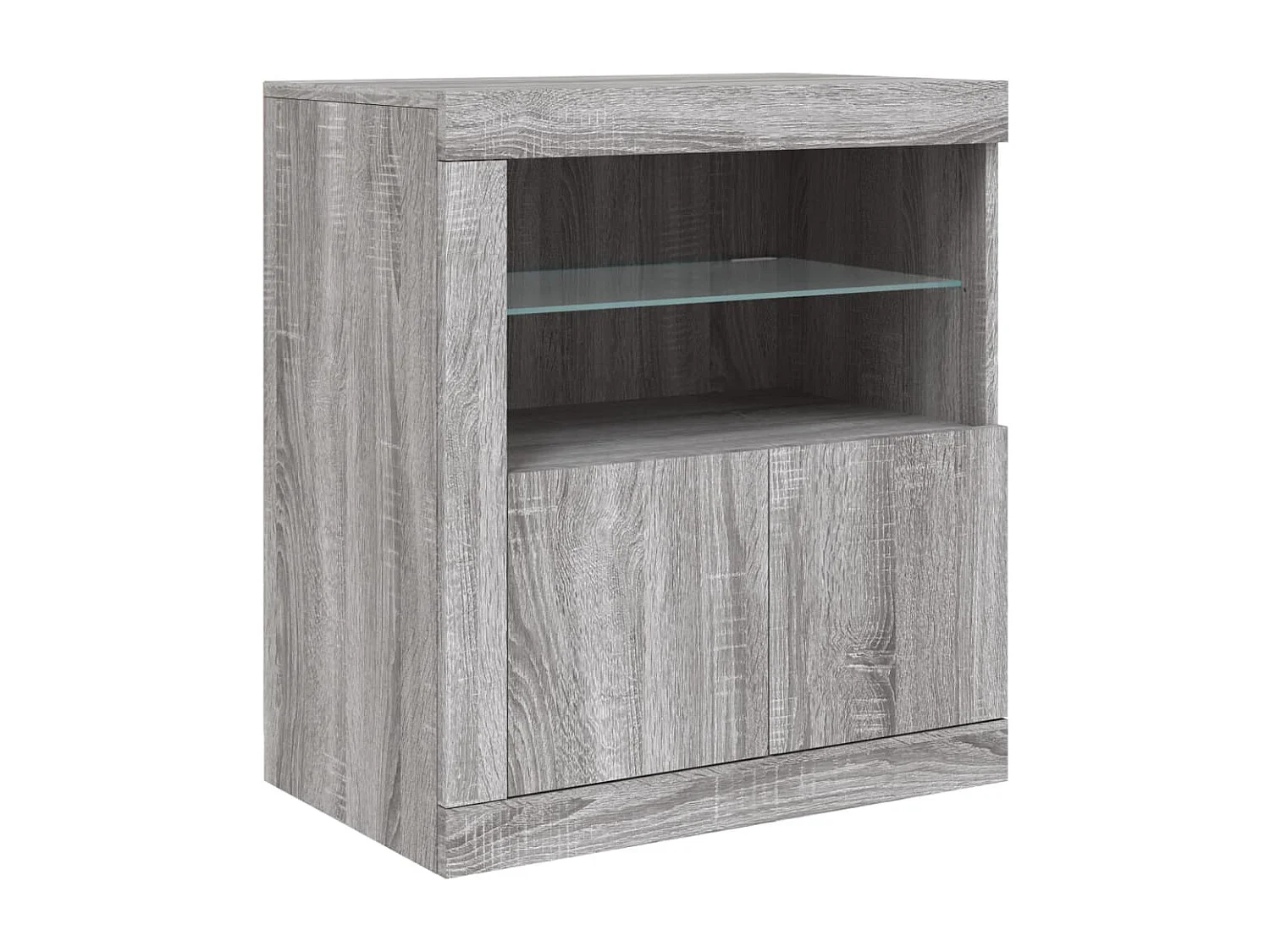 Buffet avec lumières LED sonoma gris 283x37x67 cm