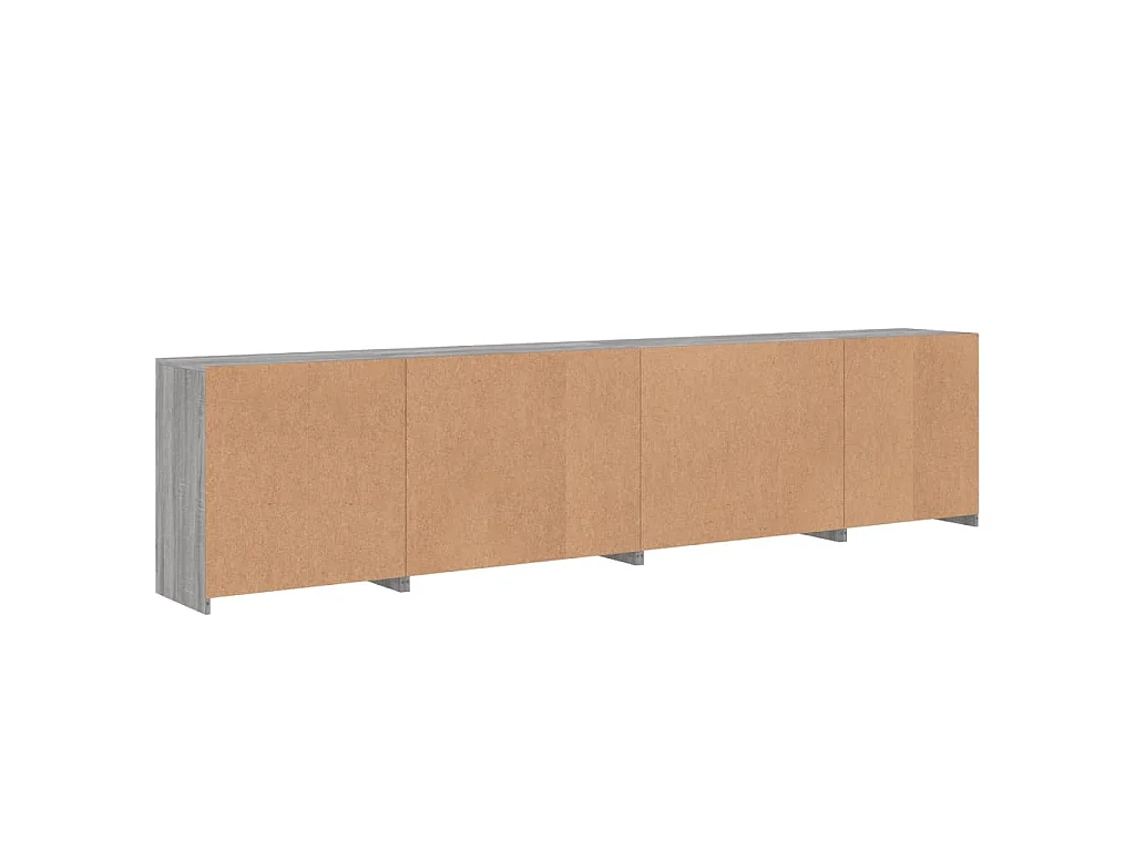 Buffet avec lumières LED sonoma gris 283x37x67 cm