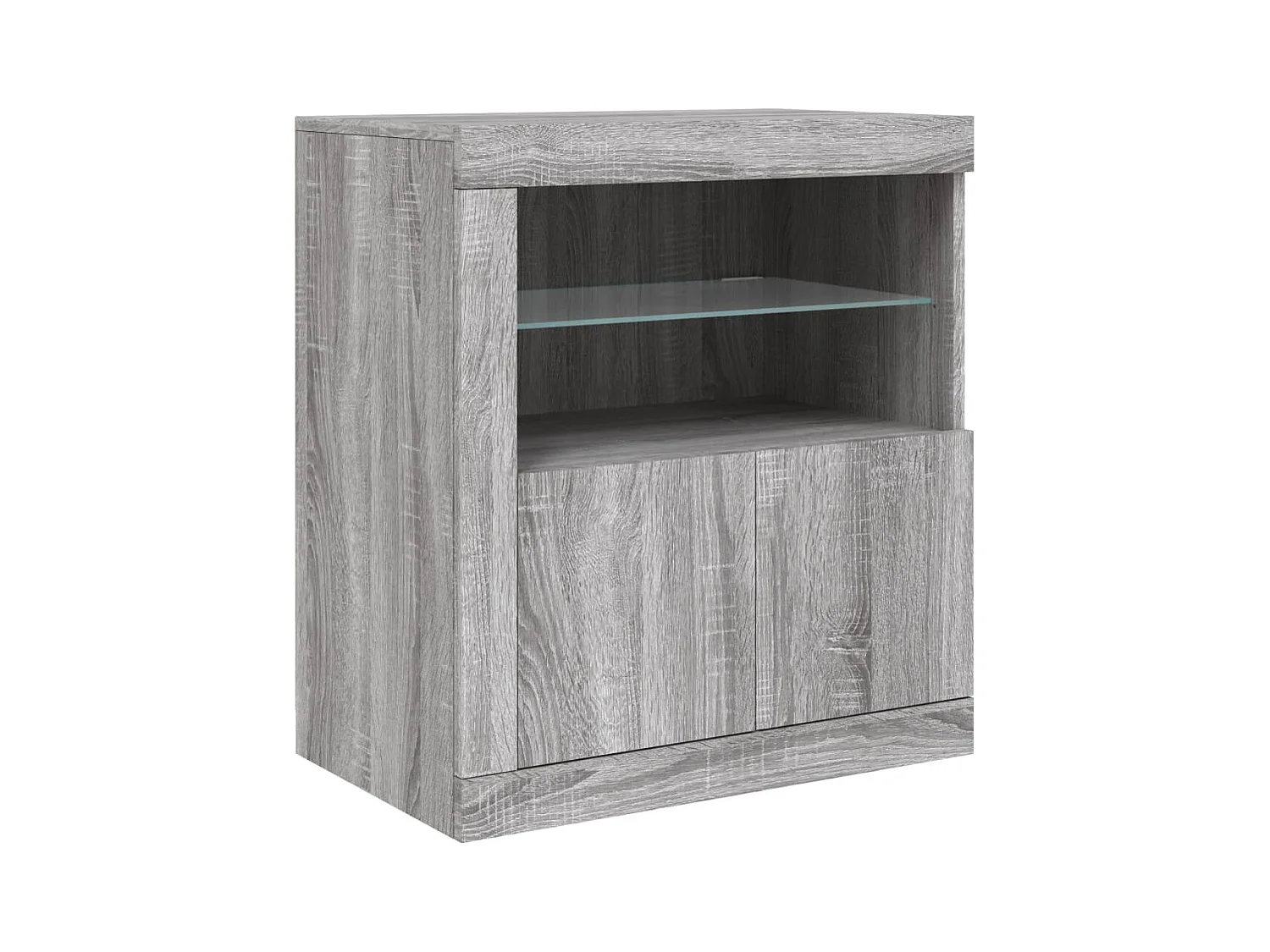 Sideboard mit LED-Leuchten Grau Sonoma 202x37x67 cm