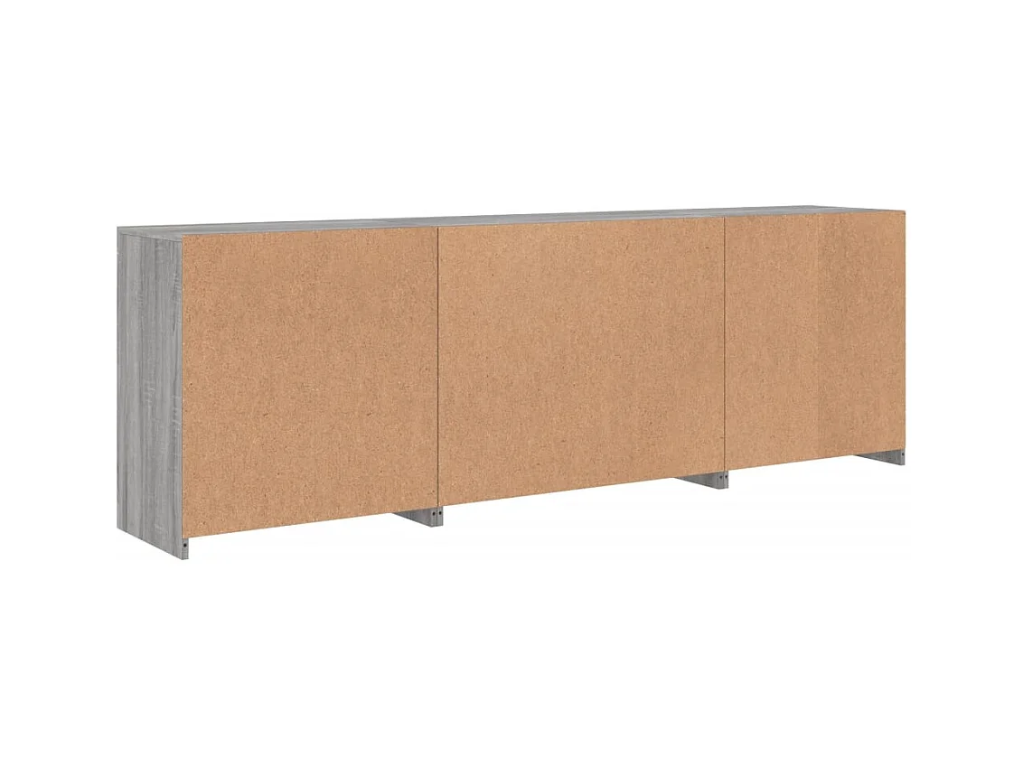 Sideboard mit LED-Leuchten Grau Sonoma 202x37x67 cm