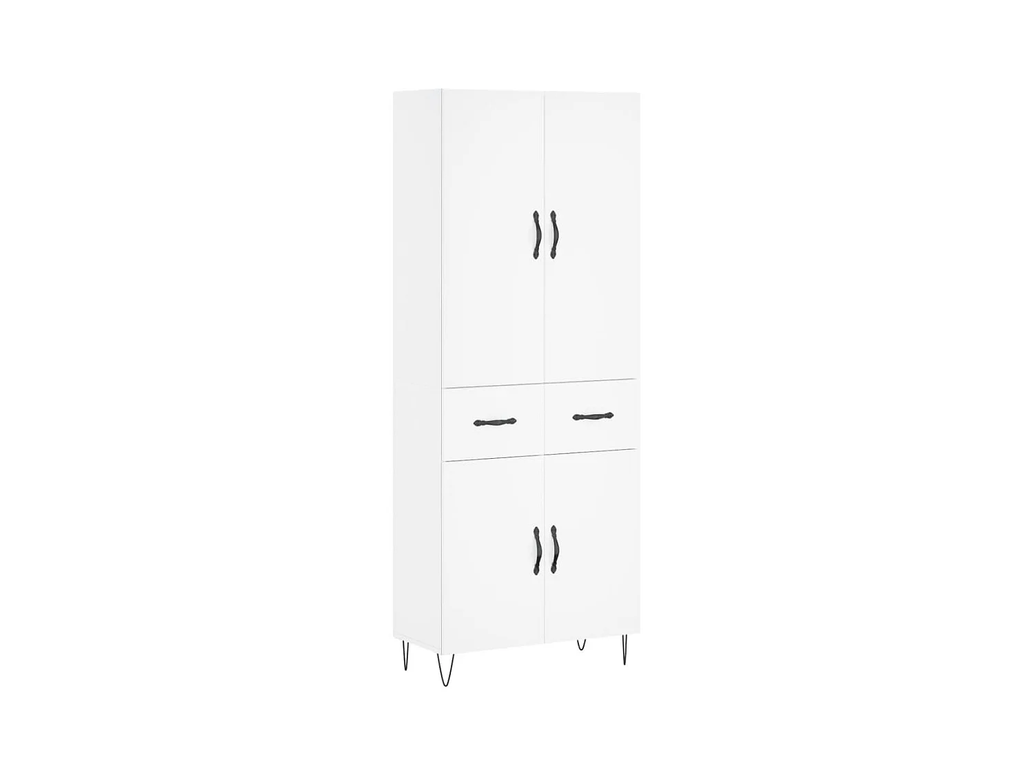 Buffet haut Blanc 69,5x34x180 cm Bois d'ingénierie