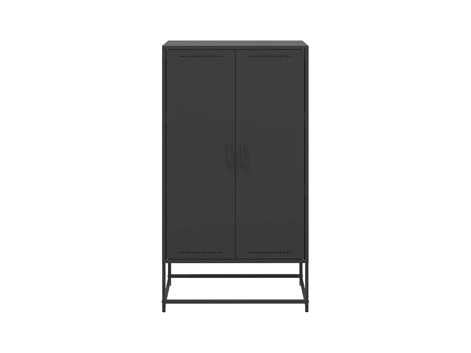 Buffet haut noir 68,5x38,5x123,5 cm acier