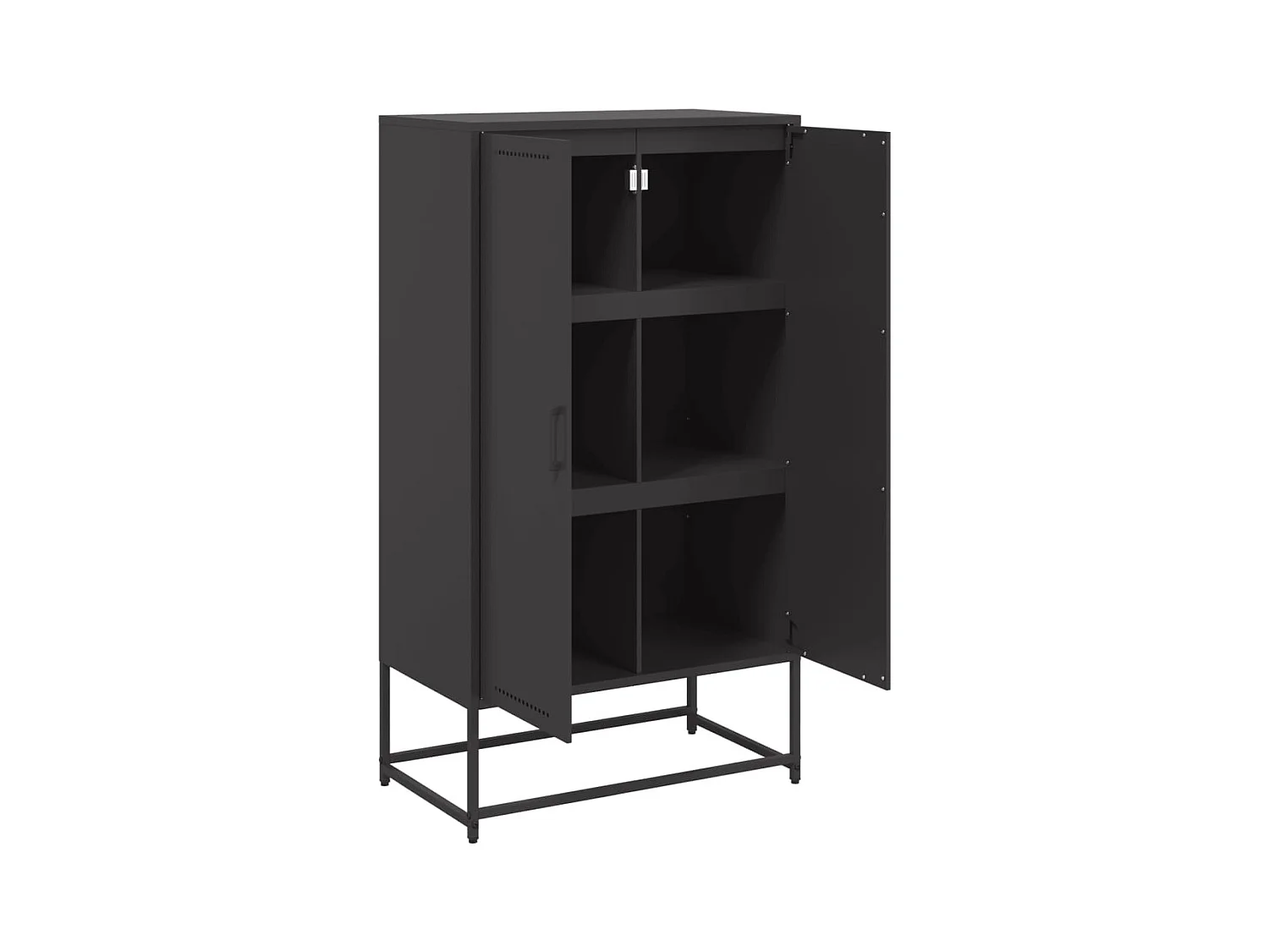 Buffet haut noir 68,5x38,5x123,5 cm acier