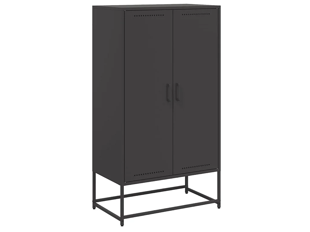 Buffet haut noir 68,5x38,5x123,5 cm acier