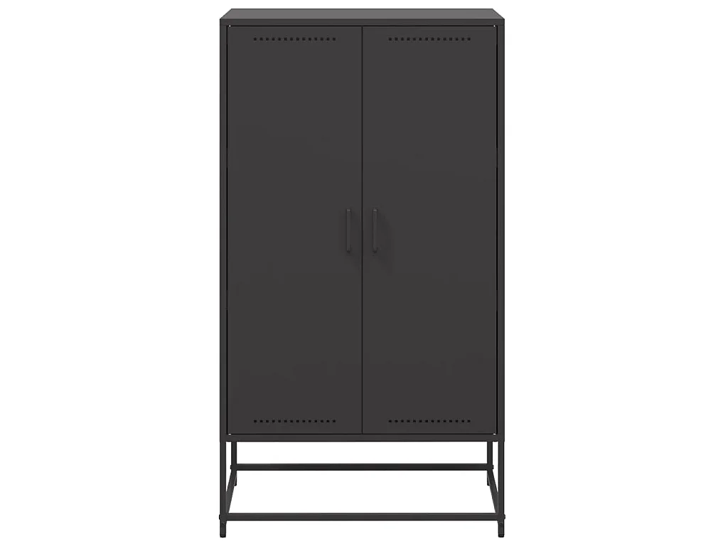 Buffet haut noir 68,5x38,5x123,5 cm acier
