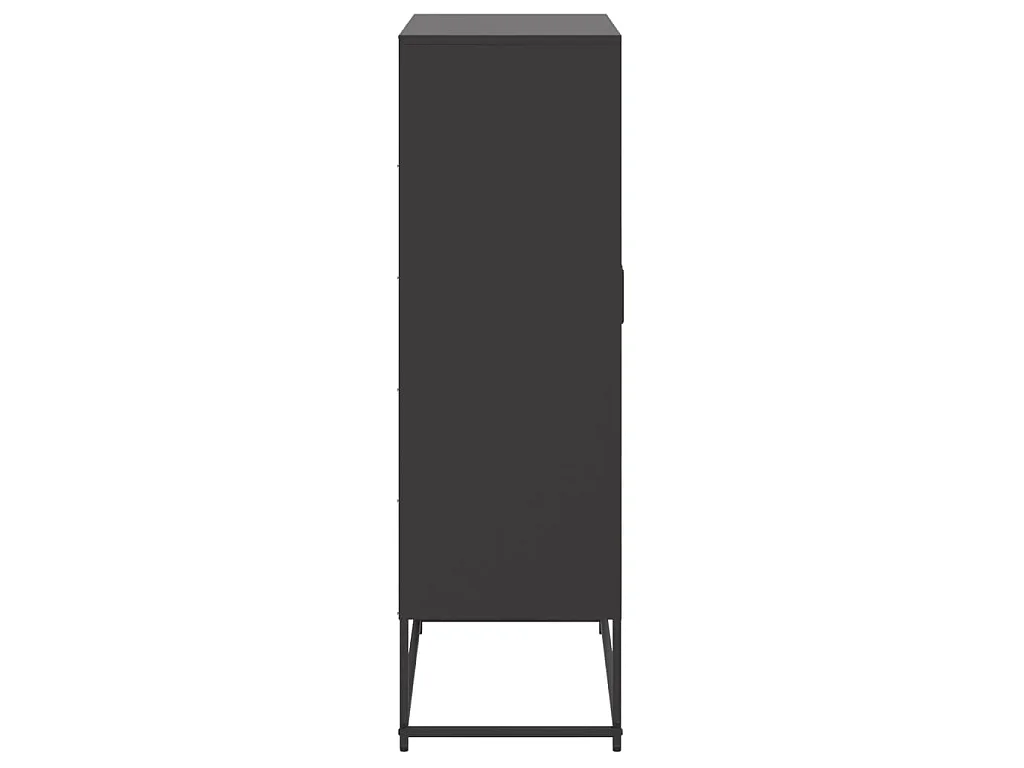 Buffet haut noir 68,5x38,5x123,5 cm acier