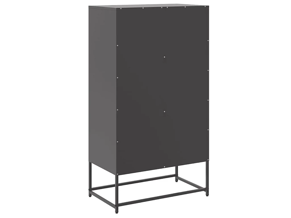 Buffet haut noir 68,5x38,5x123,5 cm acier