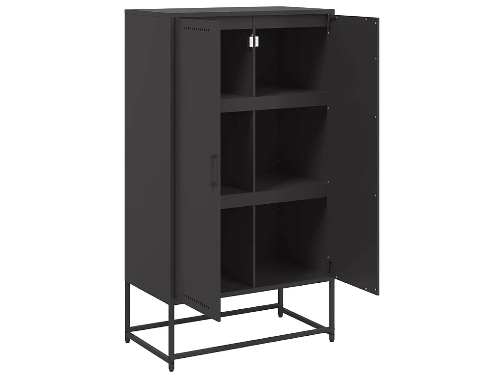 Buffet haut noir 68,5x38,5x123,5 cm acier