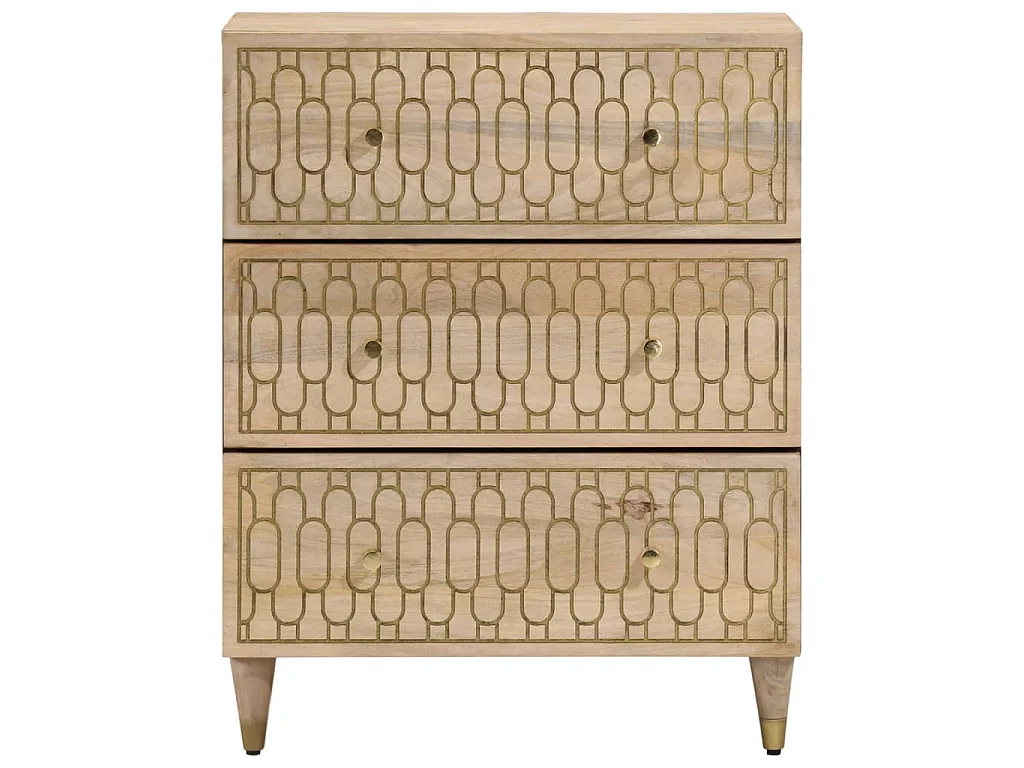 Aparador 2 piezas madera maciza de mango 60x33x75 cm